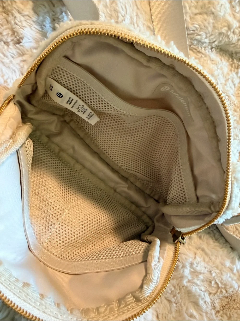 lululemon athletica Cream Sherpa Crossbody Bag